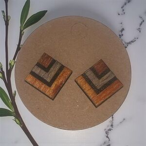 Geometric Wooden Earrings